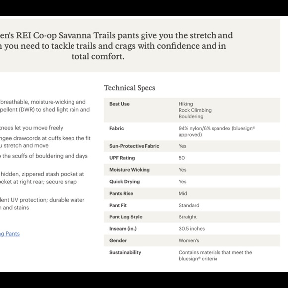 REI Co-op Savannah Trails Pants Size 16 Black, Never Worn - Picture 3 of 6